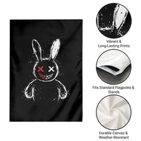 Creepy Cute Bunny Garden Flag Rabbit Alt Goth Grunge Horror Aesthetic - Wonder Print Shop