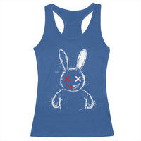 Creepy Cute Bunny Racerback Tank Top Rabbit Alt Goth Grunge Horror Aesthetic - Wonder Print Shop