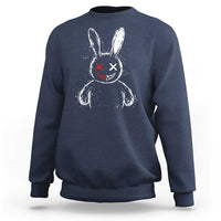 Creepy Cute Bunny Sweatshirt Rabbit Alt Goth Grunge Horror Aesthetic - Wonder Print Shop