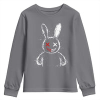 Creepy Cute Bunny Youth Sweatshirt Rabbit Alt Goth Grunge Horror Aesthetic - Wonder Print Shop