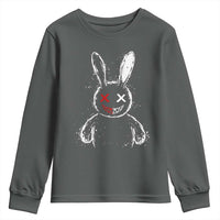 Creepy Cute Bunny Youth Sweatshirt Rabbit Alt Goth Grunge Horror Aesthetic - Wonder Print Shop