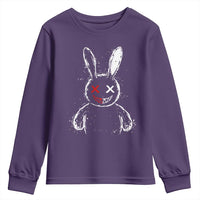 Creepy Cute Bunny Youth Sweatshirt Rabbit Alt Goth Grunge Horror Aesthetic - Wonder Print Shop