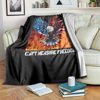 Funny Bald Eagle 4th of July Throw Blanket The Metric System Cant Measure Freedom American Flag - Wonder Print Shop