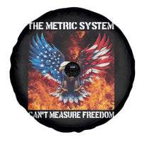 Funny Bald Eagle 4th of July Spare Tire Cover The Metric System Cant Measure Freedom American Flag - Wonder Print Shop