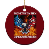 Funny Bald Eagle 4th of July Ceramic Ornament The Metric System Cant Measure Freedom American Flag - Wonder Print Shop
