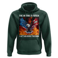 Funny Bald Eagle 4th of July Hoodie The Metric System Cant Measure Freedom American Flag - Wonder Print Shop