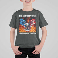 Funny Bald Eagle 4th of July T Shirt For Kid The Metric System Cant Measure Freedom American Flag - Wonder Print Shop