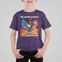 Funny Bald Eagle 4th of July T Shirt For Kid The Metric System Cant Measure Freedom American Flag - Wonder Print Shop