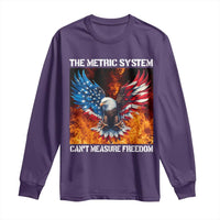 Funny Bald Eagle 4th of July Long Sleeve Shirt The Metric System Cant Measure Freedom American Flag - Wonder Print Shop