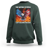 Funny Bald Eagle 4th of July Sweatshirt The Metric System Cant Measure Freedom American Flag - Wonder Print Shop