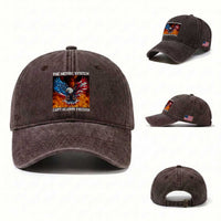 Funny Bald Eagle 4th of July Washed Cotton Baseball Cap The Metric System Cant Measure Freedom American Flag