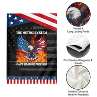 Funny Bald Eagle 4th of July Garden Flag The Metric System Cant Measure Freedom American Flag