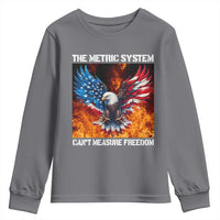 Funny Bald Eagle 4th of July Youth Sweatshirt The Metric System Cant Measure Freedom American Flag - Wonder Print Shop