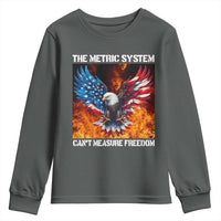 Funny Bald Eagle 4th of July Youth Sweatshirt The Metric System Cant Measure Freedom American Flag - Wonder Print Shop