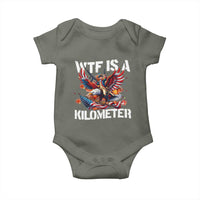 Funny 4th Of July WTF Is A Kilometer Baby Onesie USA Meme Founding Father Patriotic - Wonder Print Shop