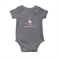Funny July 4th Goose Baby Onesie Patriotic Goose Firework Firequacker Independence Day - Wonder Print Shop