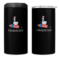 Funny July 4th Goose 4 in 1 Can Cooler Tumbler Patriotic Goose Firework Firequacker Independence Day - Wonder Print Shop