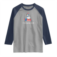 Funny July 4th Goose Raglan Shirt Patriotic Goose Firework Firequacker Independence Day - Wonder Print Shop