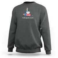 Funny July 4th Goose Sweatshirt Patriotic Goose Firework Firequacker Independence Day - Wonder Print Shop
