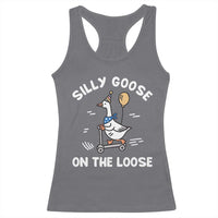 Funny Silly Goose Racerback Tank Top Goose On The Loose Animal Humor
