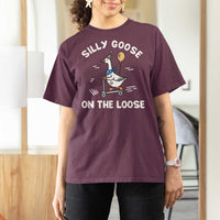 Funny Silly Goose T Shirt For Women Goose On The Loose Animal Humor