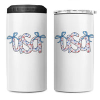 Coquette USA 4 in 1 Can Cooler Tumbler Patriotic American Girl 4th of July - Wonder Print Shop