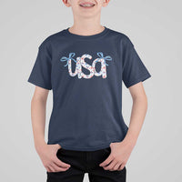 Coquette USA T Shirt For Kid Patriotic American Girl 4th of July - Wonder Print Shop