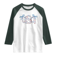 Coquette USA Raglan Shirt Patriotic American Girl 4th of July - Wonder Print Shop