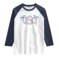 Coquette USA Raglan Shirt Patriotic American Girl 4th of July - Wonder Print Shop