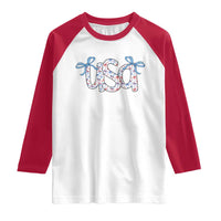 Coquette USA Raglan Shirt Patriotic American Girl 4th of July - Wonder Print Shop