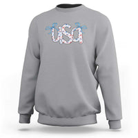 Coquette USA Sweatshirt Patriotic American Girl 4th of July - Wonder Print Shop