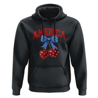 America Cherry Coquette Bow Hoodie 4th of July Patriotic - Wonder Print Shop