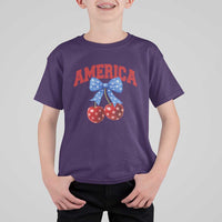 America Cherry Coquette Bow T Shirt For Kid 4th of July Patriotic - Wonder Print Shop