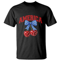 America Cherry Coquette Bow T Shirt 4th of July Patriotic - Wonder Print Shop