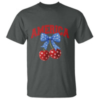 America Cherry Coquette Bow T Shirt 4th of July Patriotic - Wonder Print Shop