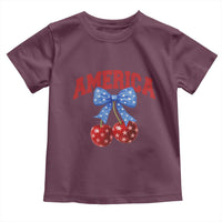 America Cherry Coquette Bow Toddler T Shirt 4th of July Patriotic - Wonder Print Shop