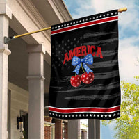 America Cherry Coquette Bow Garden Flag 4th of July Patriotic