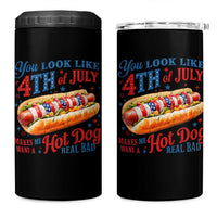 You Look Like 4th of July Hot Dog 4 in 1 Can Cooler Tumbler Funny Patriotic Food Meme - Wonder Print Shop