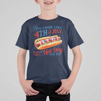 You Look Like 4th of July Hot Dog T Shirt For Kid Funny Patriotic Food Meme - Wonder Print Shop