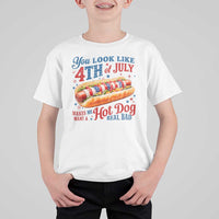 You Look Like 4th of July Hot Dog T Shirt For Kid Funny Patriotic Food Meme - Wonder Print Shop