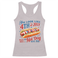 You Look Like 4th of July Hot Dog Racerback Tank Top Funny Patriotic Food Meme - Wonder Print Shop