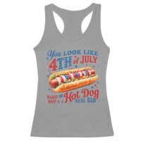 You Look Like 4th of July Hot Dog Racerback Tank Top Funny Patriotic Food Meme - Wonder Print Shop