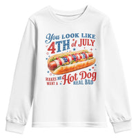 You Look Like 4th of July Hot Dog Youth Sweatshirt Funny Patriotic Food Meme - Wonder Print Shop