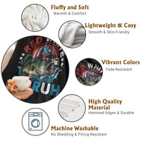 Funny Fishing Throw Blanket Red White Bruh Fisherman Gift American Flag - Wonder Print Shop