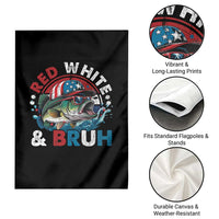 Funny Fishing Garden Flag Red White Bruh Fisherman Gift American Flag - Wonder Print Shop