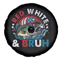 Funny Fishing Spare Tire Cover Red White Bruh Fisherman Gift American Flag - Wonder Print Shop