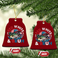 Funny Fishing Ceramic Ornament Red White Bruh Fisherman Gift American Flag - Wonder Print Shop