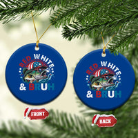 Funny Fishing Ceramic Ornament Red White Bruh Fisherman Gift American Flag - Wonder Print Shop
