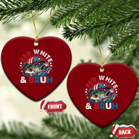 Funny Fishing Ceramic Ornament Red White Bruh Fisherman Gift American Flag - Wonder Print Shop