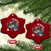 Funny Fishing Ceramic Ornament Red White Bruh Fisherman Gift American Flag - Wonder Print Shop